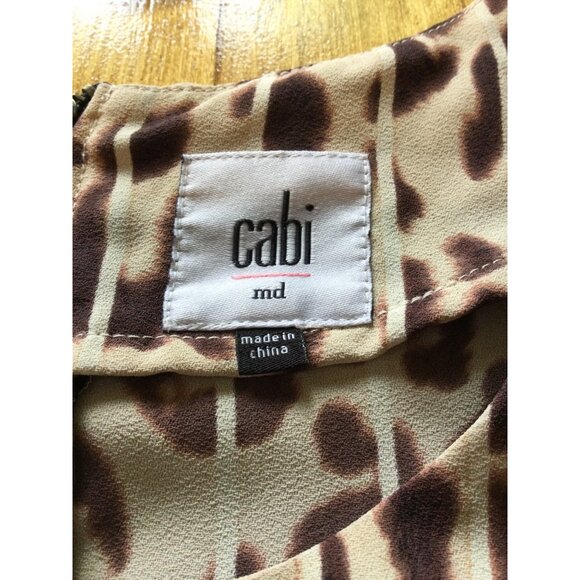 Cabi Leopard Animal Print Top Blouse Size M Sleeveless Mobwife Lightweight - Picture 6 of 9